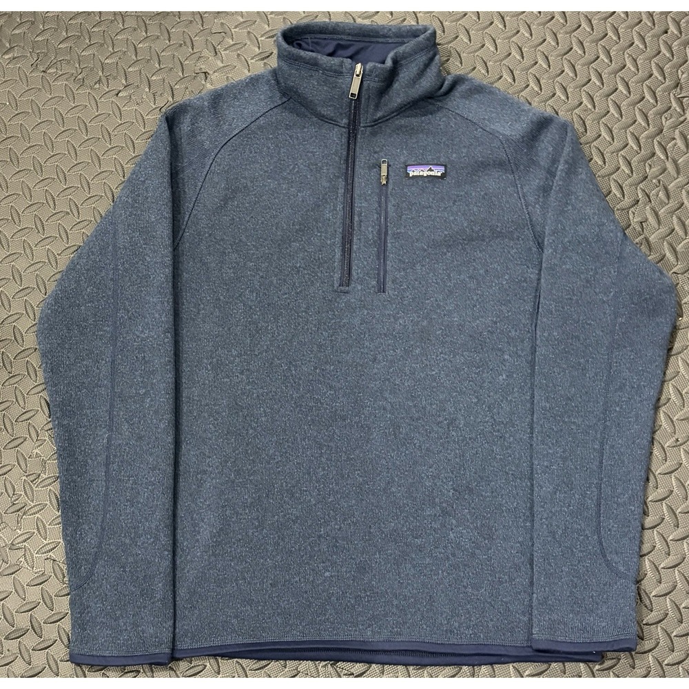 Patagonia Better Sweater Mens Medium Blue 1/4 Quarter Zip Fleece Pullover Hiking